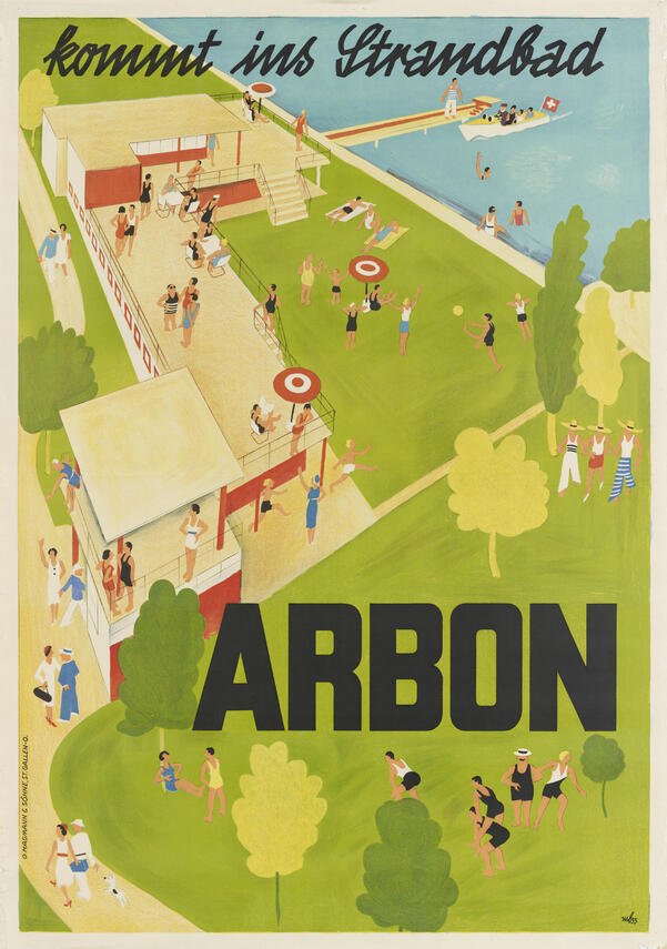 Strandbad-Plakat Arbon, 1933, Historisches Museum Schloss Arbon